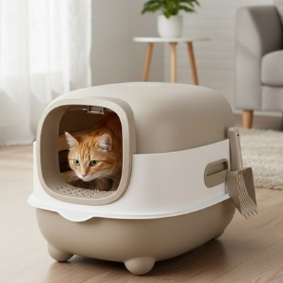 Bac à litière chat | Spacieux anti - odeurs - Miaouland